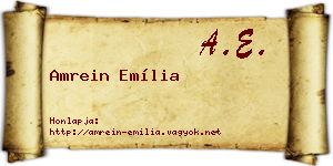 Amrein Emília névjegykártya